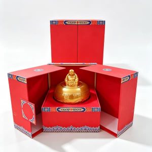 luxury red chinese style double door rigid gift box scaled