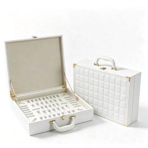 portable white imitation leather portable case